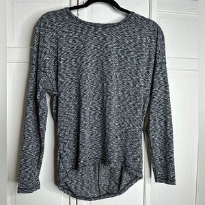 Lululemon gray and white long sleeved open back athletic top size 10